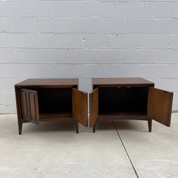 Pair of Broyhill “Emphasis” Walnut End Tables Nightstands