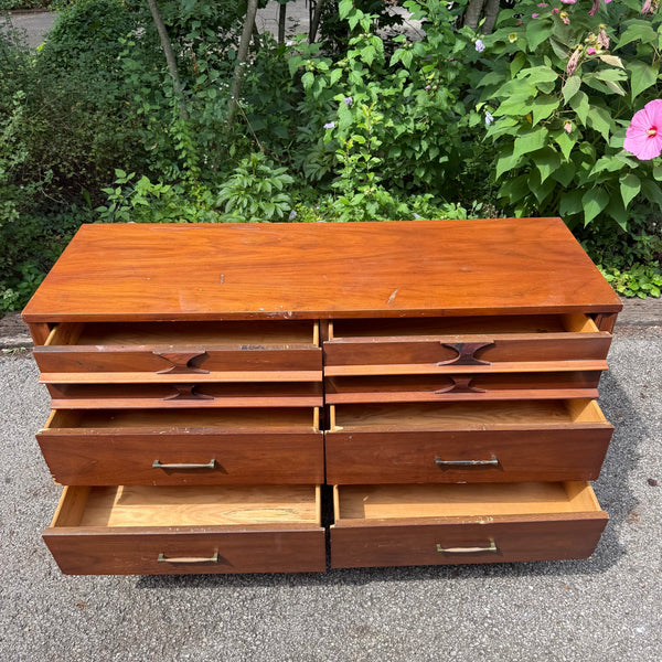 Kent Coffey Perspecta Mid-Century Modern Walnut Six-Drawer Dresser