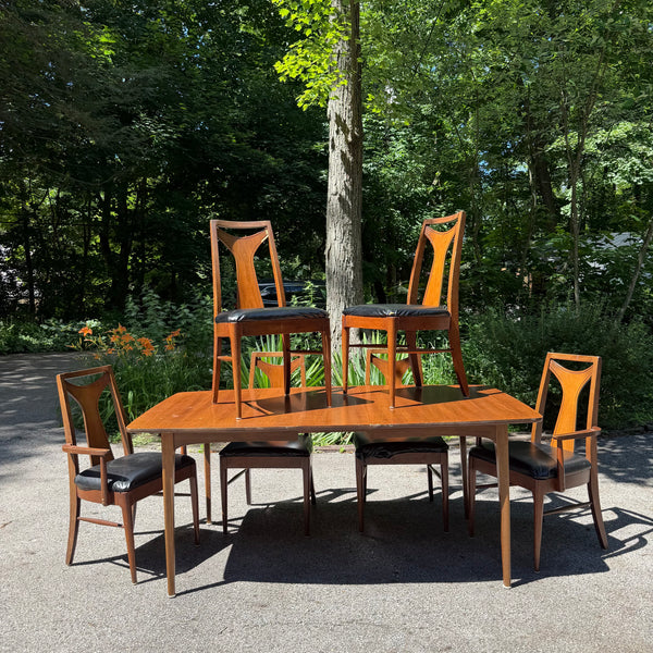 Mid Century Kent Coffey Perspecta Dining Set with 6 Chairs and Leaf