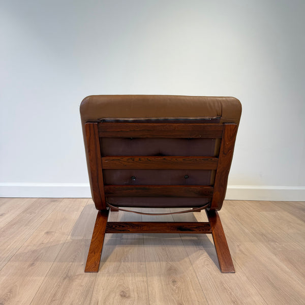 Sohheim for Rybo Rykken Style Bent Rosewood and Leather Lounge Chair
