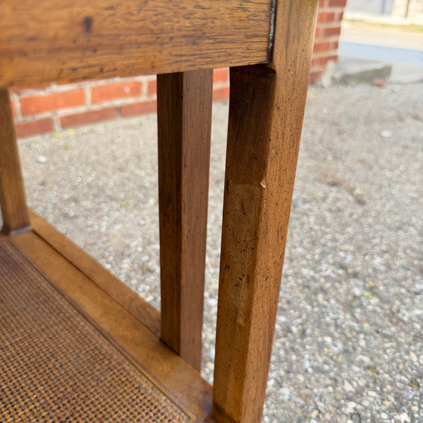 Mid Century Modern Nesting Side Tables with Cane Shelves