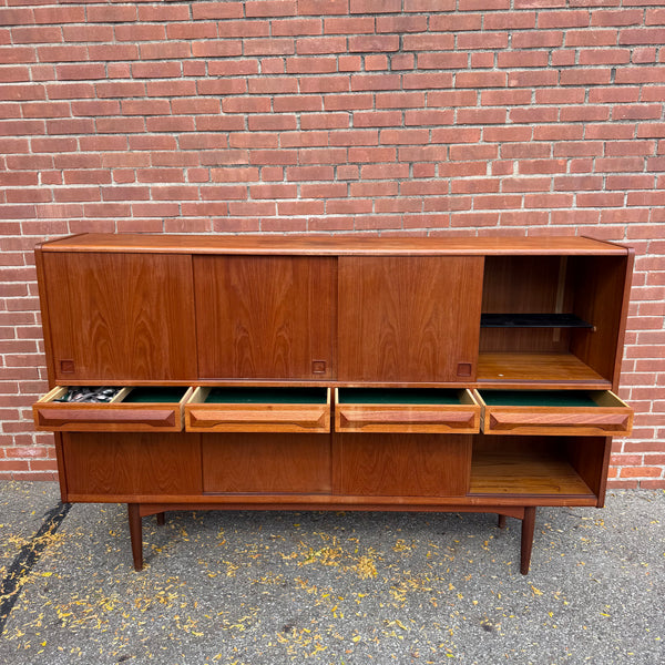 1960s Johannes Andersen Danish Modern Teak Highboard Cabinet