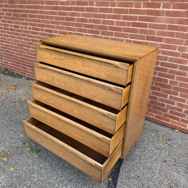 Mid Century Modern Walnut 4-Piece Bedroom Set with Mirror – Dresser, Chest & Nightstands