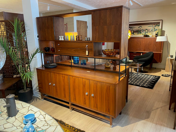 Stanley Walnut and Rosewood Wall Unit