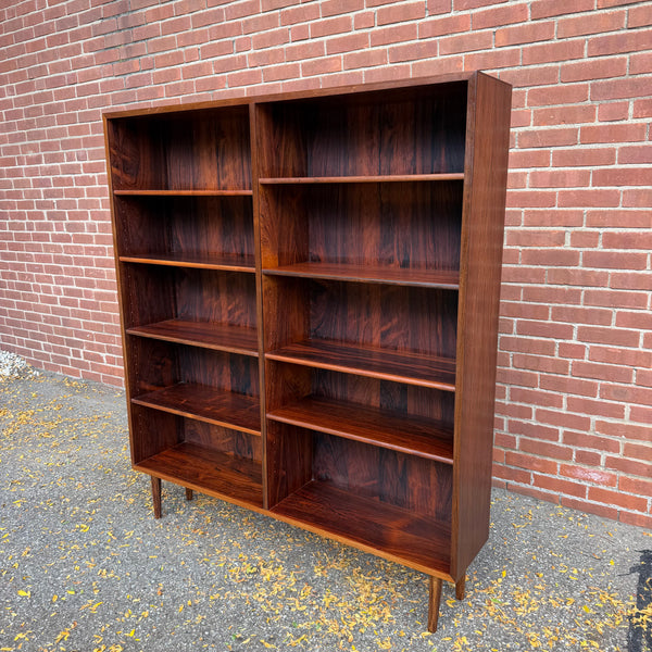 1960s Danish Modern Rosewood Bookcase with Adjustable Shelves