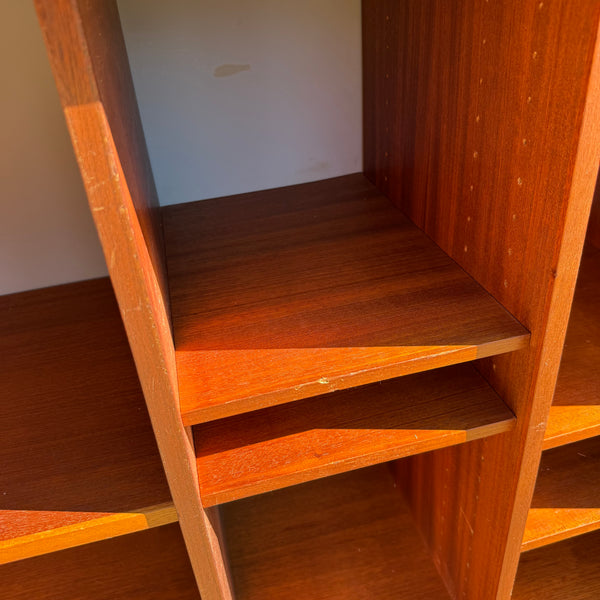 1960s Danish Modern NIPU Teak Tambour Door Storage Cabinet