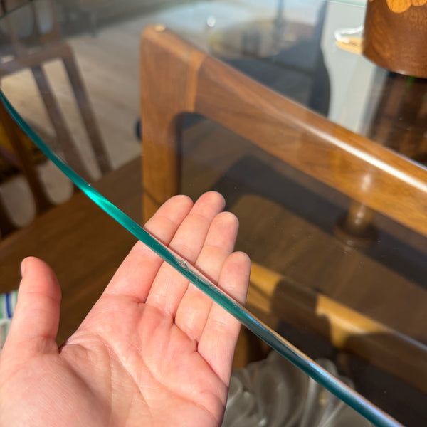 Adrian Pearsall “Ribbon” Walnut and Glass Coffee Table