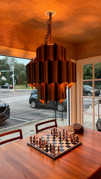 Robert Sonneman for RH Cathedral Brass Mid-Century Modern Chandelier