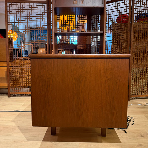 Mid-Century Modern Yugoslavian Teak Desk with Bookshelf