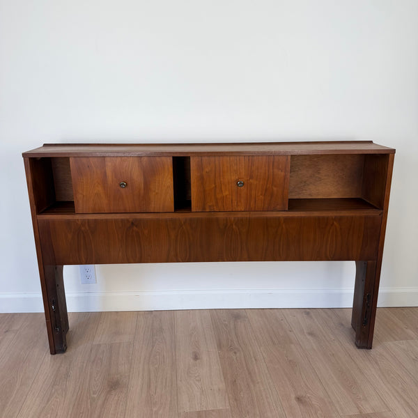 Mid Century Modern Harmony House Walnut Headboard and Footboard