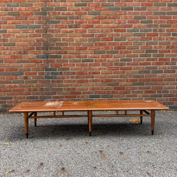 André Bus for Lane Acclaim Extra Long Walnut Surfboard Coffee Table