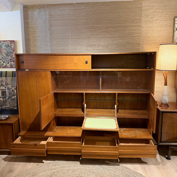 Mid Century Modern Danish-Style Teak Sideboard with Bar