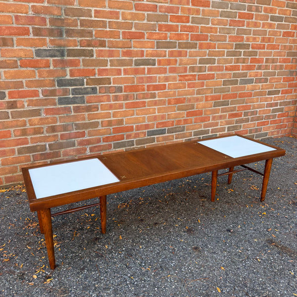 Merton Gershun for American of Martinsville Accord Walnut & White Laminate Coffee Table
