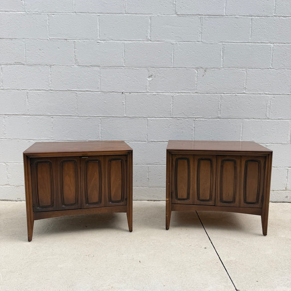 Pair of Broyhill “Emphasis” Walnut End Tables Nightstands