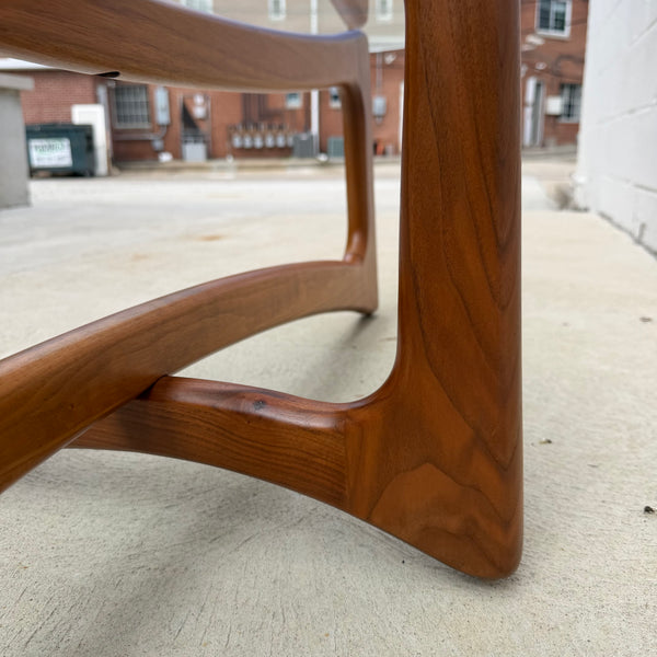 Adrian Pearsall “Ribbon” Walnut and Glass Coffee Table