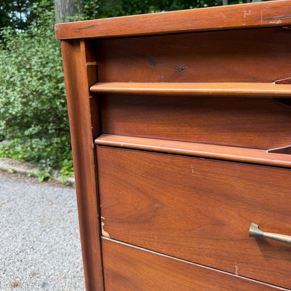 Kent Coffey Perspecta Mid-Century Walnut & Rosewood Six-Drawer Dresser