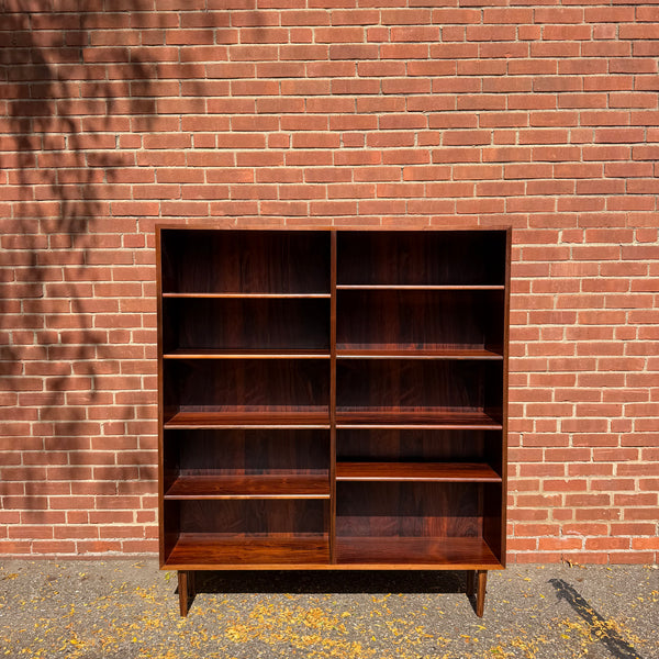 1960s Danish Modern Rosewood Bookcase with Adjustable Shelves
