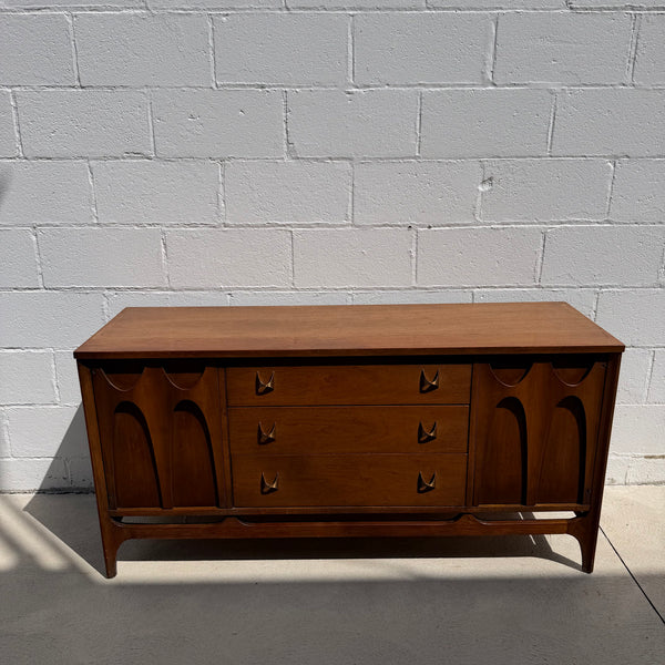 Broyhill Brasilia Two Piece Walnut Hutch China Cabinet