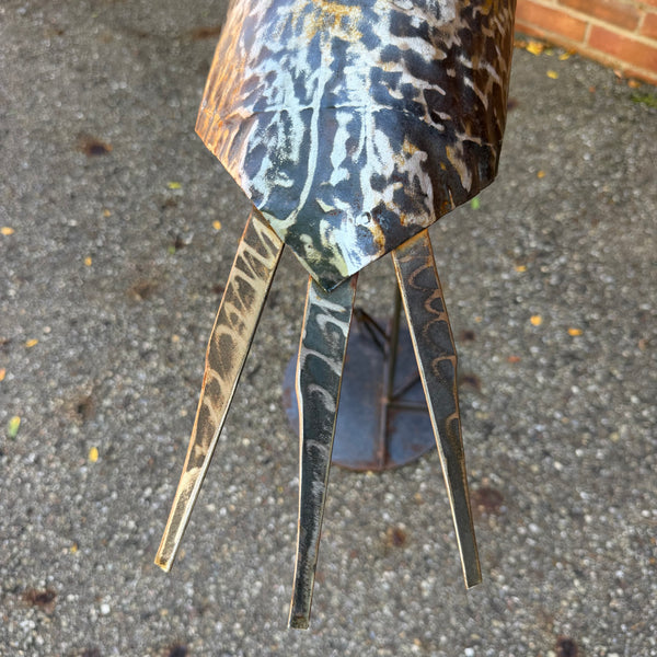 Vintage Handcrafted Metal Crane or Heron Garden Sculpture