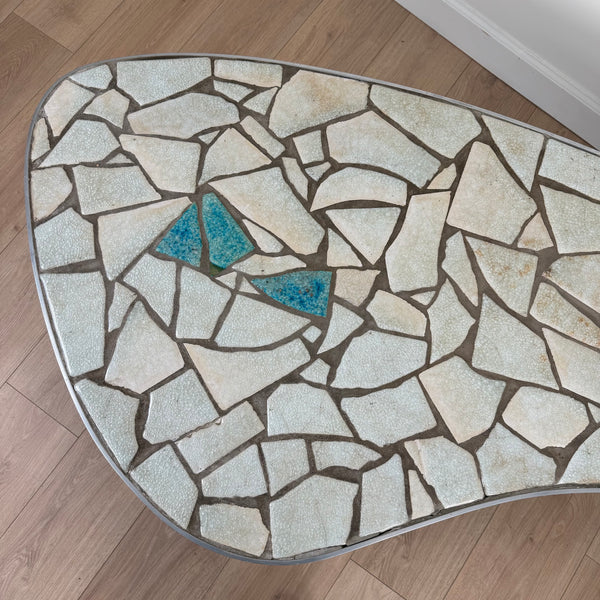 Mid Century Modern Mosaic Tile Kidney Bean Coffee Table