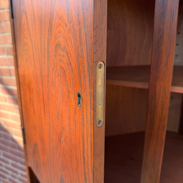 Carlo Jensen Style Danish Modern Rosewood Corner Cabinet
