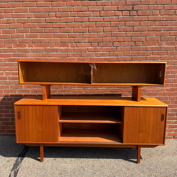 Mid-Century Modern Danish Teak  Two-Piece Sideboard and Hutch