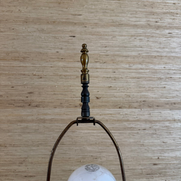 Mid Century Modern Ceramic and Brass 3-way Table Lamp