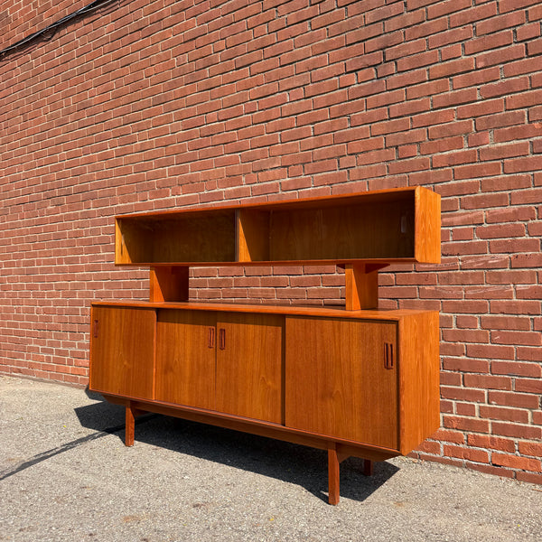Mid-Century Modern Danish Teak  Two-Piece Sideboard and Hutch