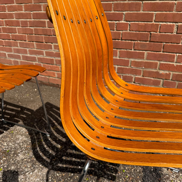Pair of Hans Brattrud Teak Bentwood “Scandia” Chairs for Hove Mobler
