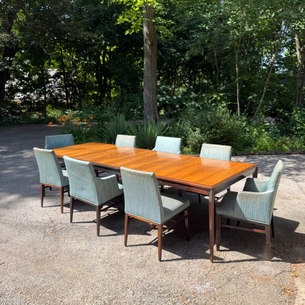 Edward Wormley for Dunbar Rosewood Dining Set with Eight Chairs and Three Leaves