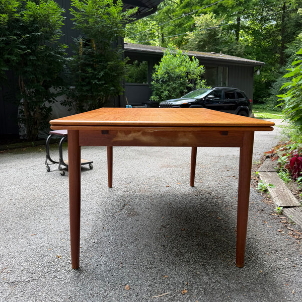 Mid-Century Modern Danish Draw-Leaf Teak Dining Table