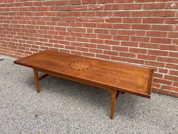 Drexel Declaration Walnut & Rosewood Coffee Table by Kipp Stewart & Stewart MacDougall 1960s