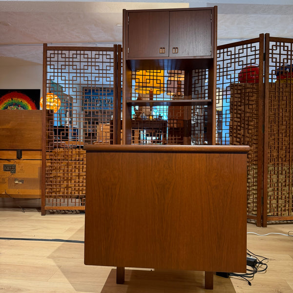 Mid-Century Modern Yugoslavian Teak Desk with Bookshelf