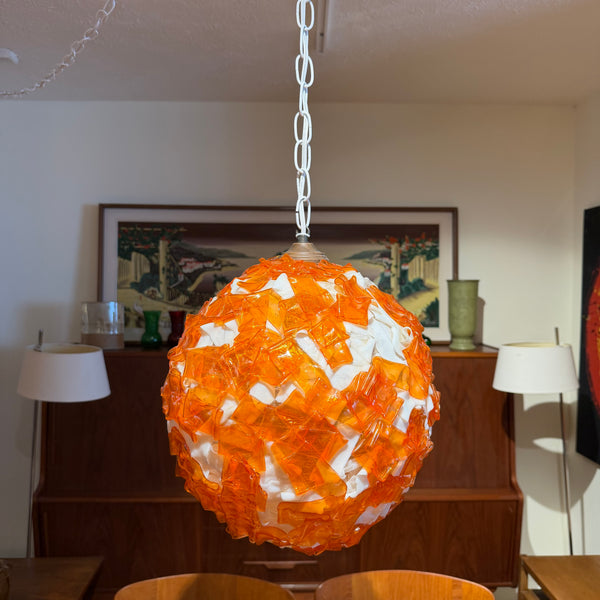 Mid Century Modern Chunky Lucite Swag Lamp