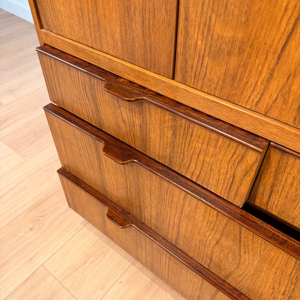 Drexel Heritage “Compatibles” Tall Walnut Gentleman’s Chest with Rosewood Accents