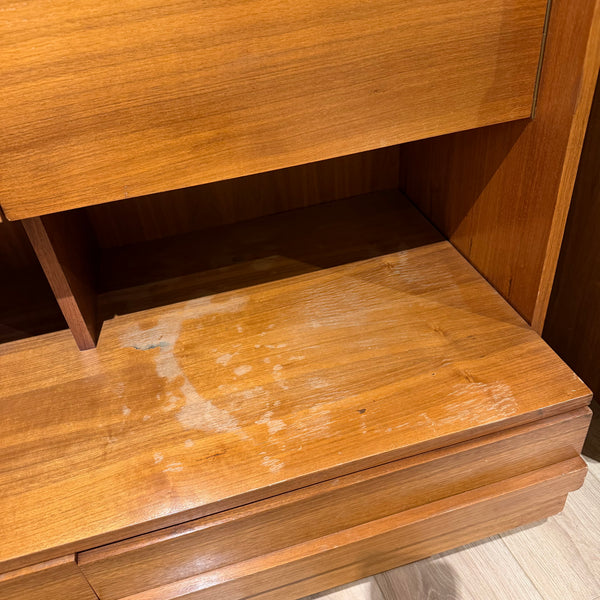 Mid Century Modern Danish-Style Teak Sideboard with Bar