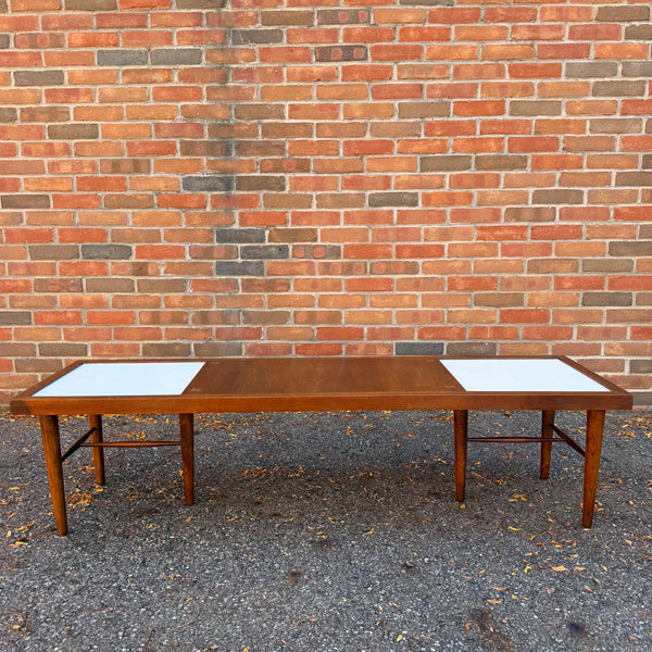 Merton Gershun for American of Martinsville Accord Walnut & White Laminate Coffee Table