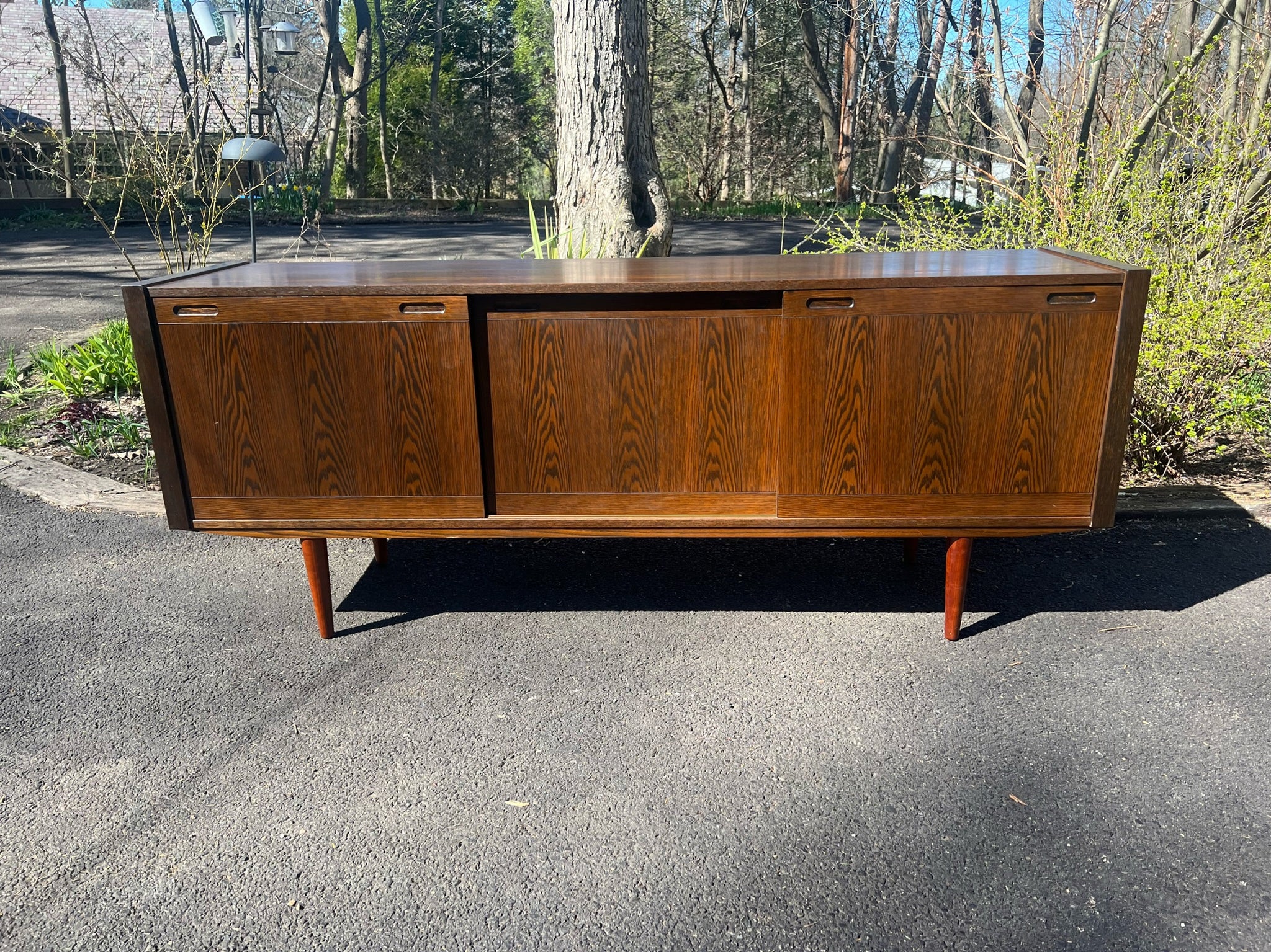 Danish Oak Floating Credenza