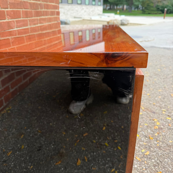 Vintage Henredon Petite Wood & Black Lacquer Media Cabinet