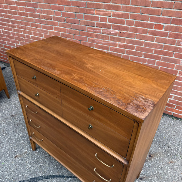 Vintage Broyhill Forward Walnut Highboy Dresser