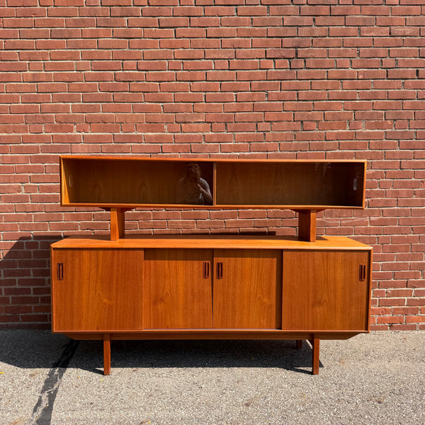 Mid-Century Modern Danish Teak  Two-Piece Sideboard and Hutch