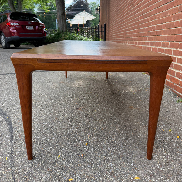 Johannes Andersen Teak Danish Modern Coffee Table with Pull-Out Laminate Shelf