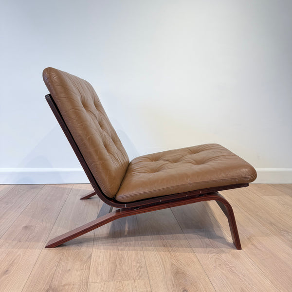 Sohheim for Rybo Rykken Style Bent Rosewood and Leather Lounge Chair