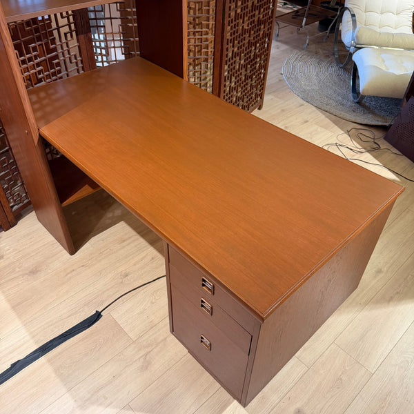Mid-Century Modern Yugoslavian Teak Desk with Bookshelf