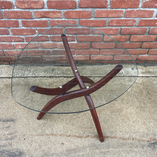 Pair of Forest Wilson Walnut and Glass Side Tables