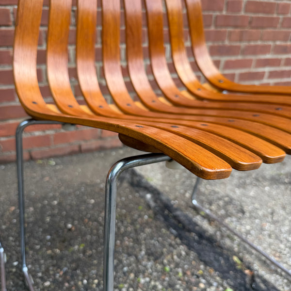 Pair of Hans Brattrud Teak Bentwood “Scandia” Chairs for Hove Mobler