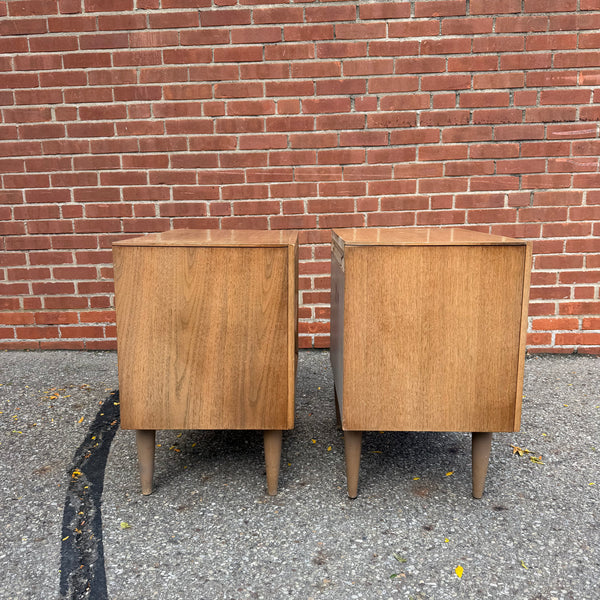 Pair of Mid-Century Modern Walnut Nightstands