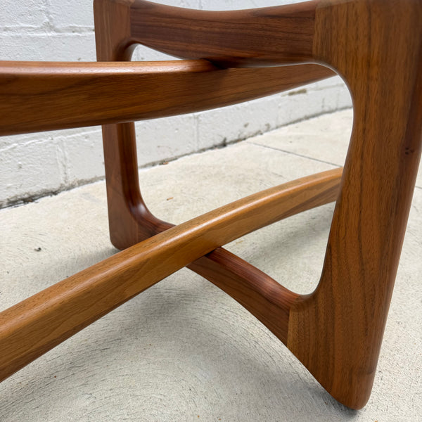 Adrian Pearsall “Ribbon” Walnut and Glass Coffee Table