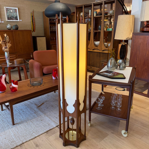 Modeline of California Walnut Floor Lamp with Parchment Shade | Mid-Century Modern