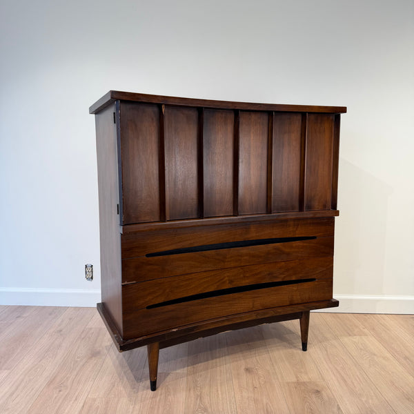 MCM American of Martinsville Walnut Highboy Dresser